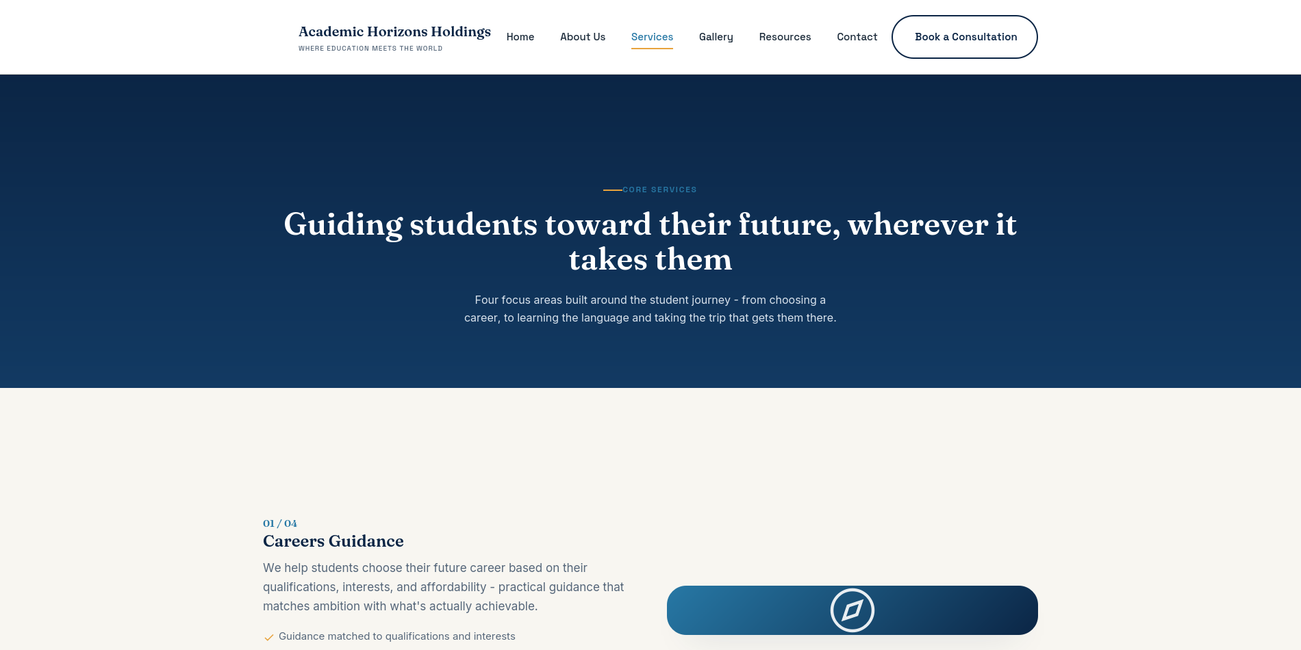 Education Services Website & Staff Portal: Website services