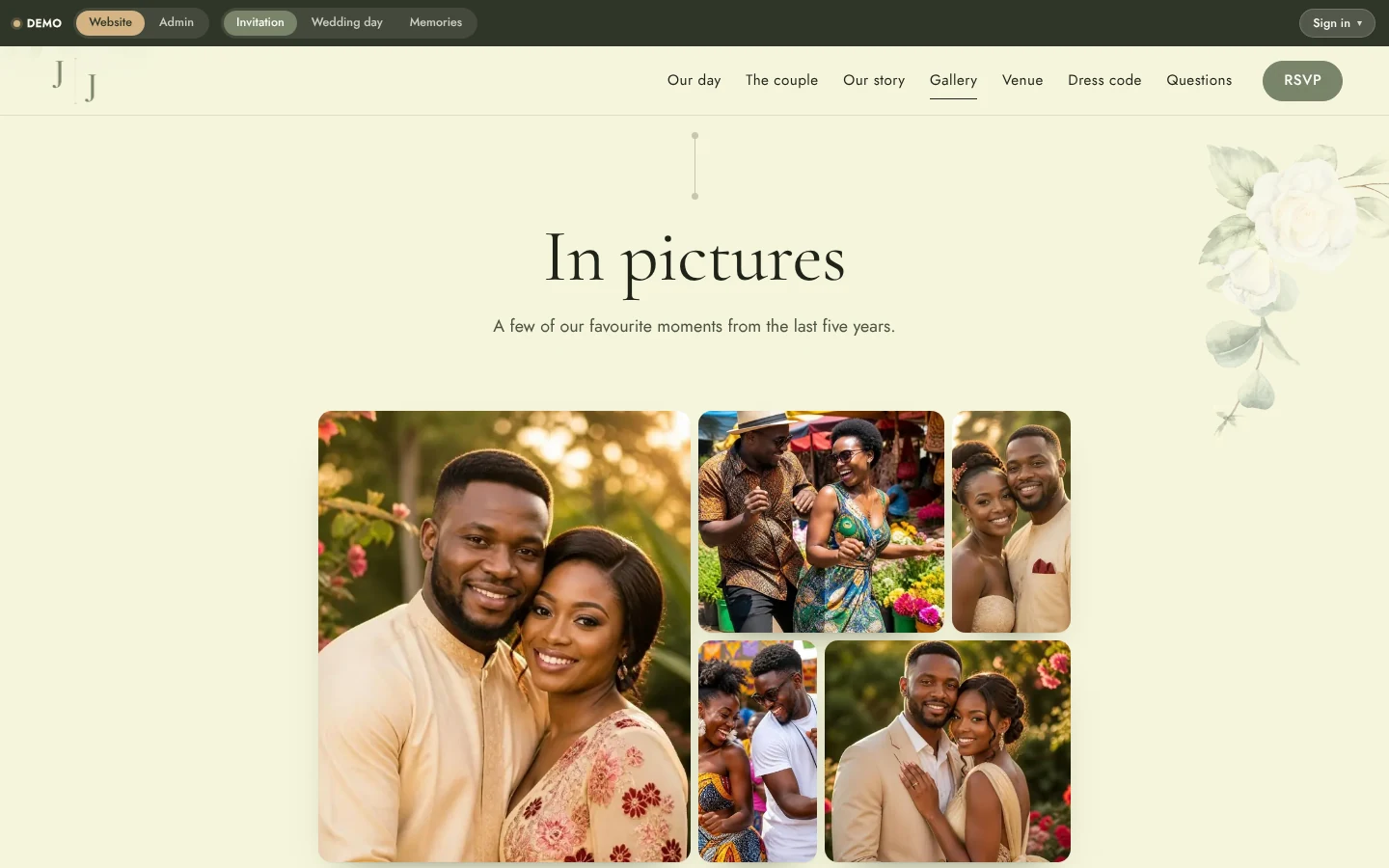 Wedding Website & Wedding Planning System: Website gallery